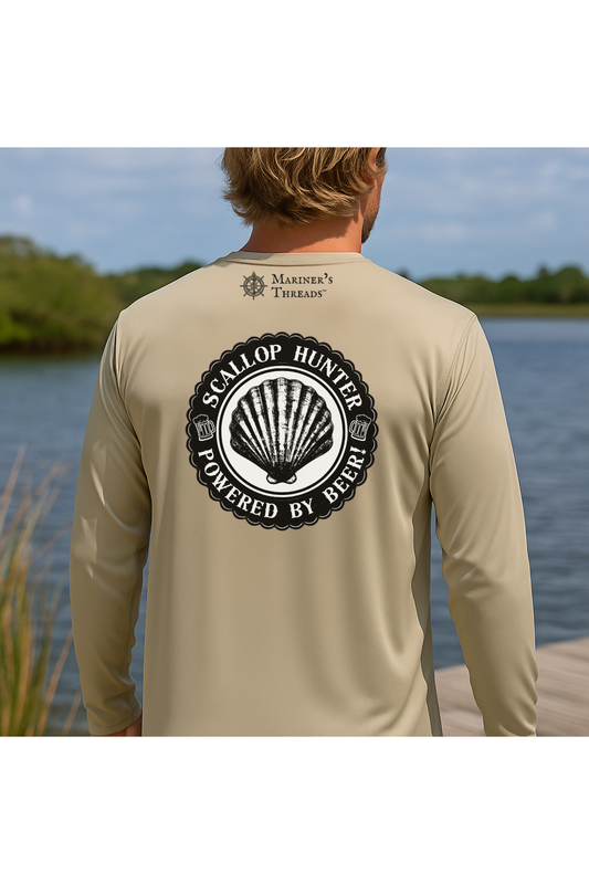 Scallop Hunter – Powered by Beer! Performance Shirt