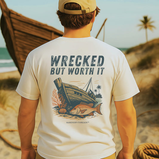 “Wrecked But Worth It” Short Sleeve Pocket T-Shirt